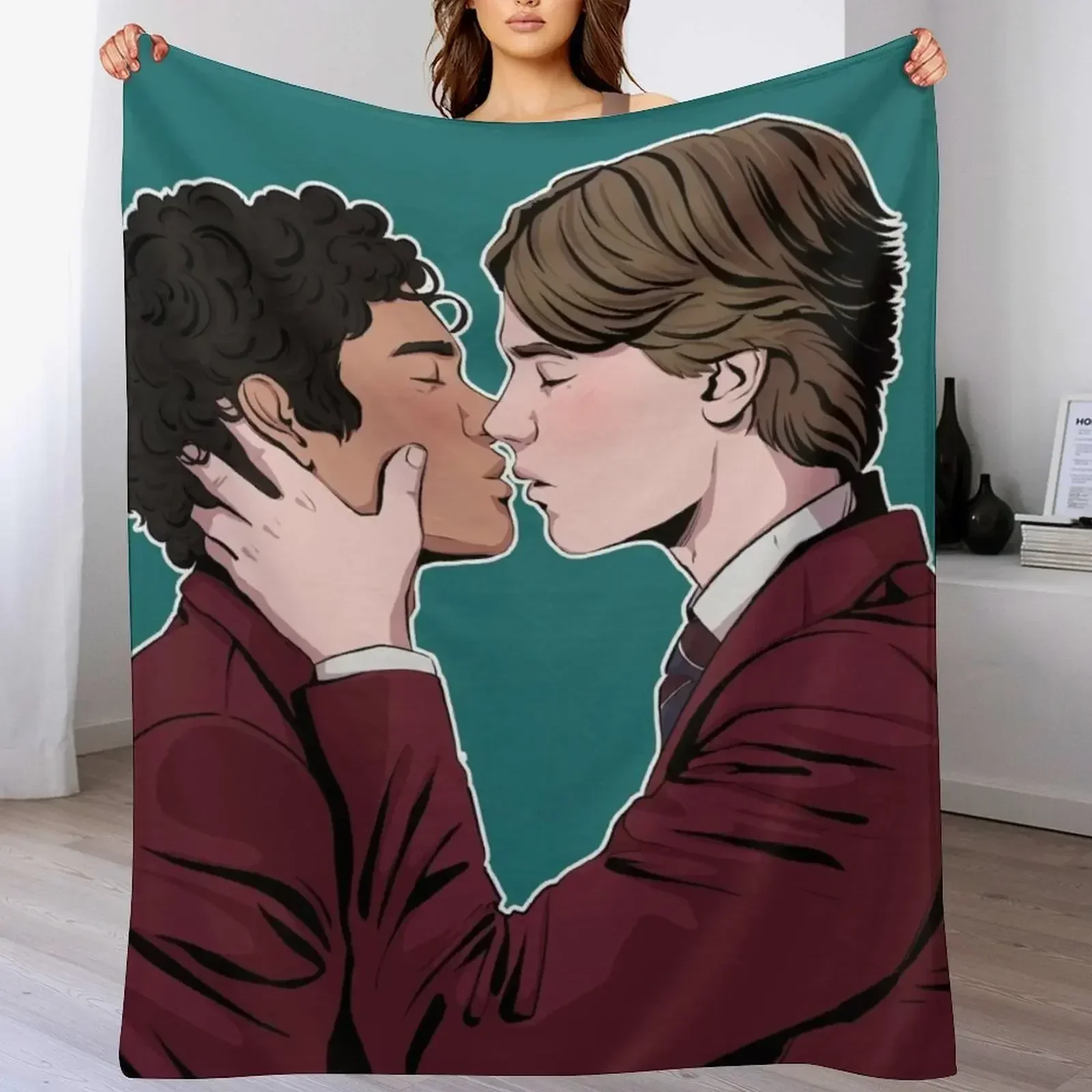 Принц Вильгель и Саймон поцелует Young Royals Эдвин Ридин Омар Рундерберг Плед