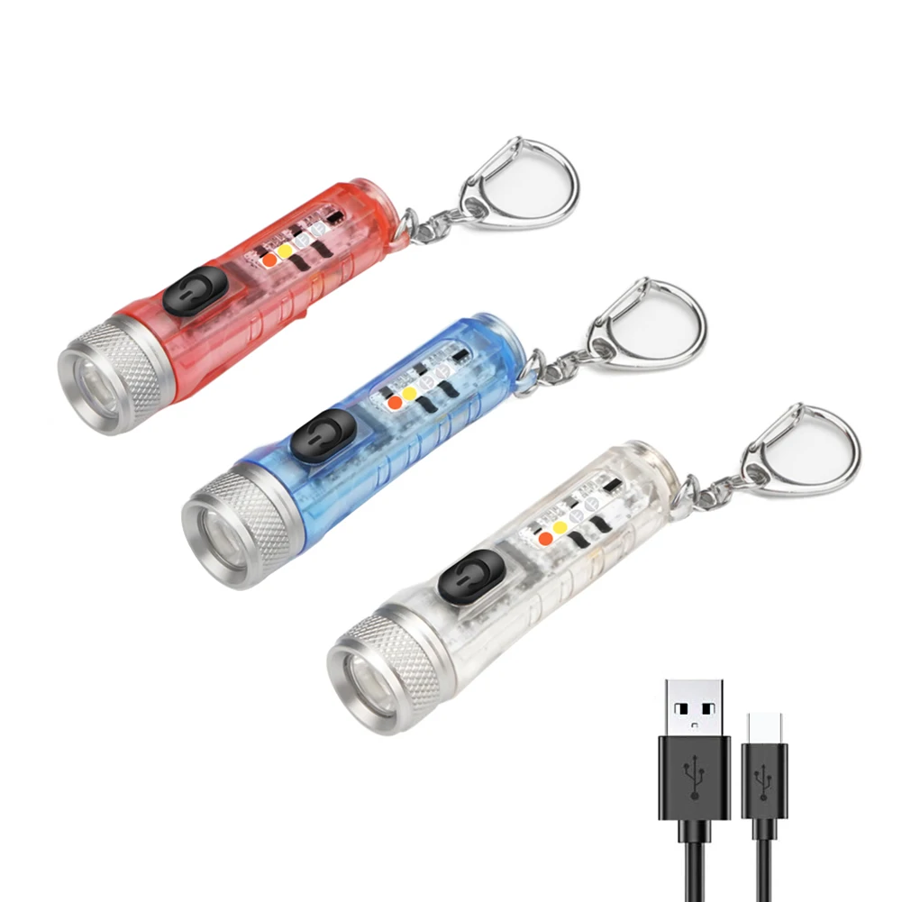 

Mini Torch Powerful 400 Lumens LED Flashlight USB Rechargeable Keychain Light Outdoor Camping Waterproof Flashlight Working Lamp