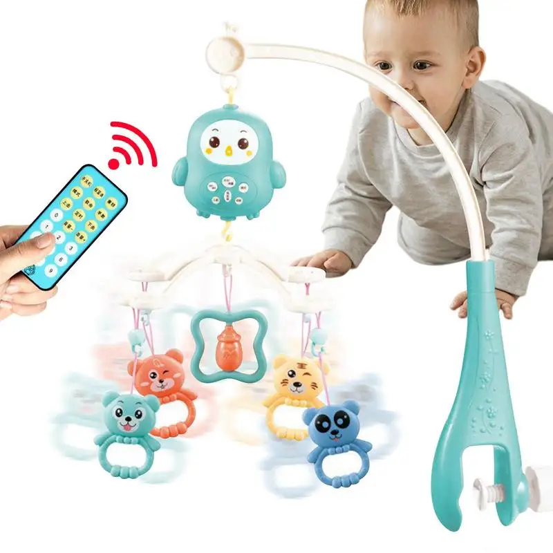 

Bassinet Mobile Crib Mobile Bell Musical Hangings Timing Function Nursery 360 Rotation Remote Control Detachable Toy Pendants