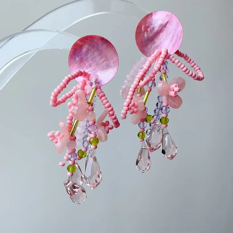 Женские серьги ручной работы Draweye Яркие модные в стиле девушек из леса