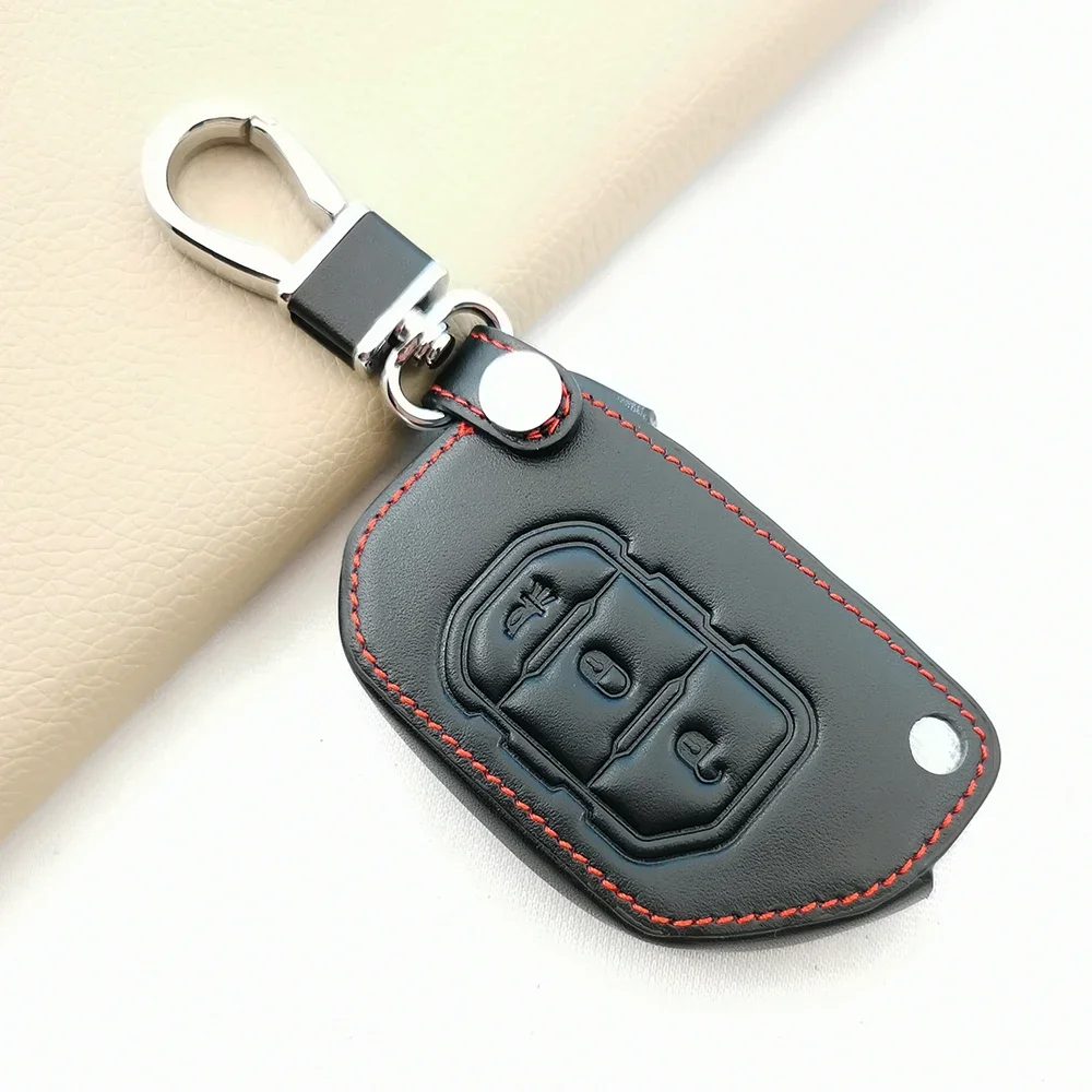 Стильный кожаный чехол для автомобильного ключа с 3 кнопками флип-чехол Jeep Wrangler JL