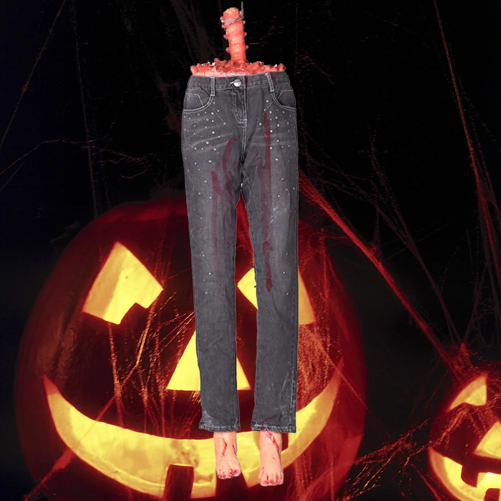 

Horror Disgusting Realistic Lower Body Parts Broken Legs for Halloween Haunted House Decoration Random Style Jeans