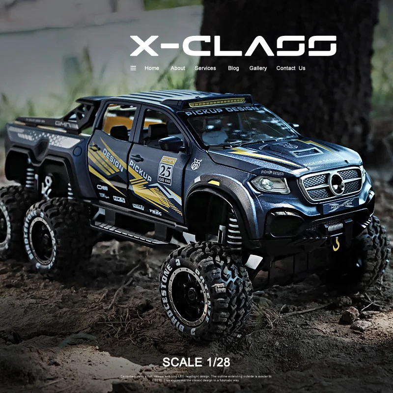 

1:28 Toy Car X-Class 6X6 Pickup Toy Alloy Car Diecasts & Toy Vehicles Car Model Miniature simulation Model Car Toys For Children