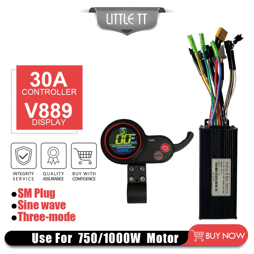 

36-48V 30A 750/1000W Sine Wave Controller Instrument Display For E-bike Electric Scooter Controllers For UART No.2 Protocol