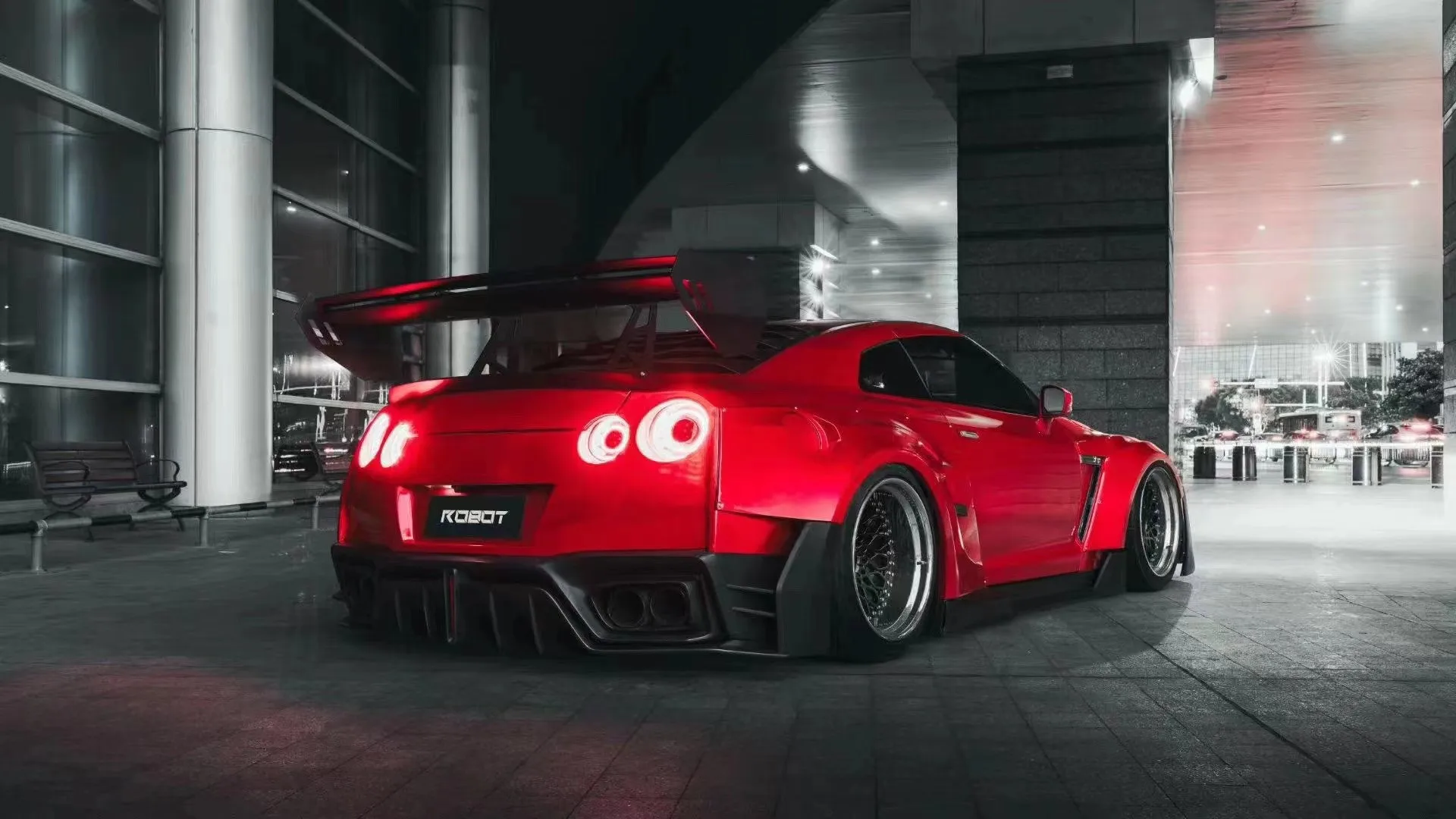 Для Nissan GTR R35 Комплект кузова Обновление ROBOT Стиль Передний и задний бампер из