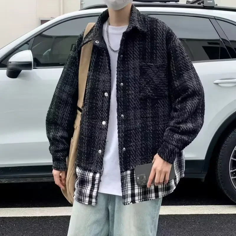 Мужская твидовая куртка элитная ниша дизайн повседневная толщина стандартная