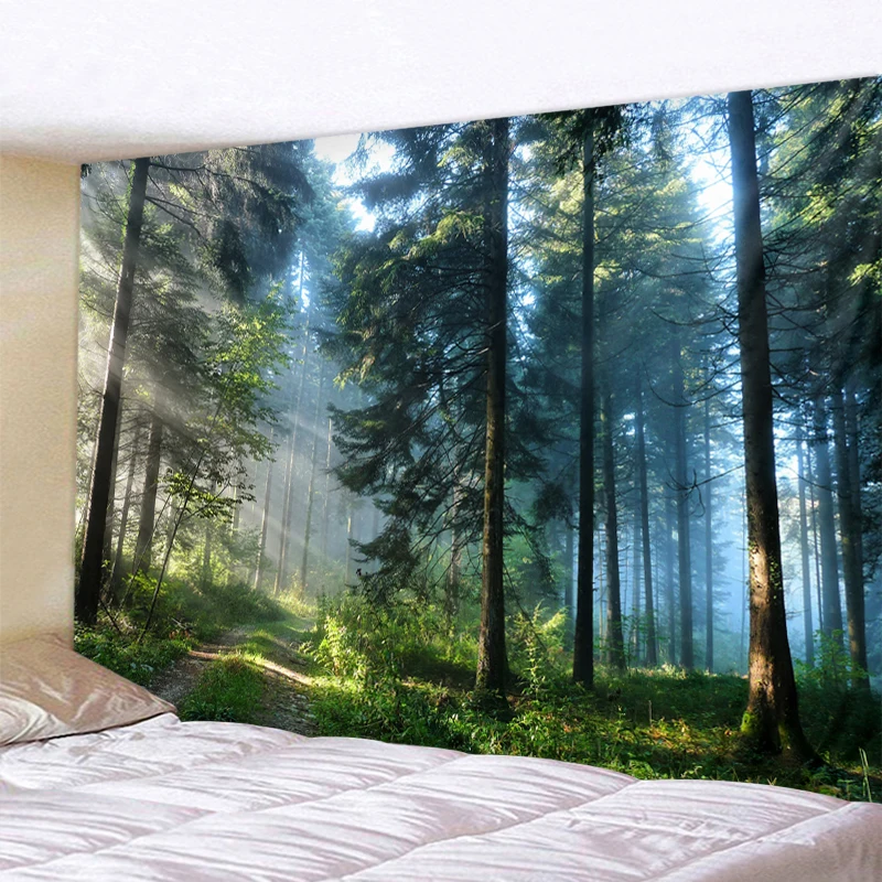 

Beautiful Natural Forest Printed Large Wall Tapestry Cheap Hippie Wall Hanging Bohemian Wall Tapestries Mandala Wall Art Decor