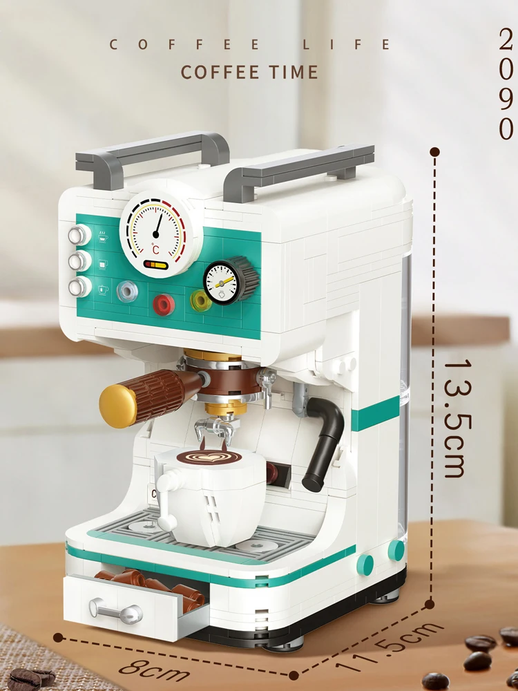 

Bread Machine Coffee Machine Building Block Toy Retro Creative Moc Building Block Simulation Model with Box Kid Girl Boy Gift