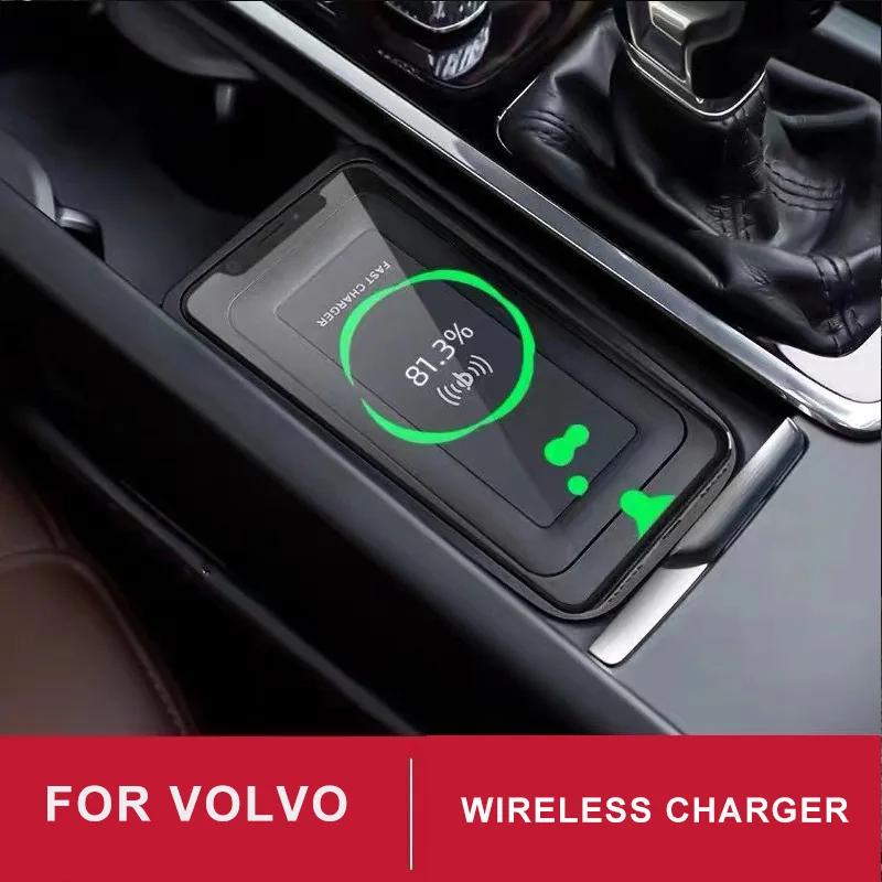 Car accessories For Volvo xc60 xc90 s90 v90cc s60 v60cc car mobile wireless charger QI car fast charging board Car styling