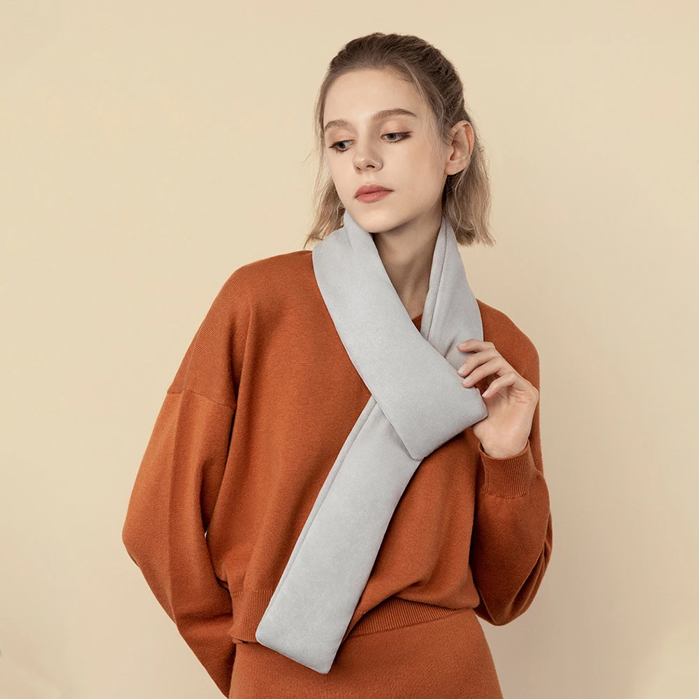 

Velvet Winter Heating Scarf USB 3 Mode Plush Warm Washable Neck Collar Electric Heating Scarf for Winter Outdoor Activity