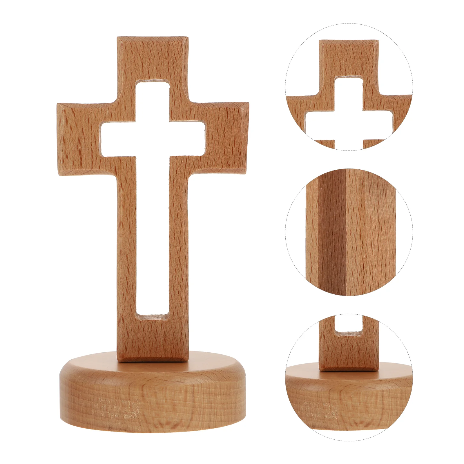 

Hollow Cross Wooden Craft Decorative Household Home Goods Out Prayer Adornments Display Collection Table Communion