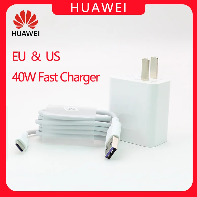 

Original Huawei EU US Fast Charger 40W Quick Charge adapter usb type c cable for Huawei Honor 9 nova 2 3 3e 4 5e p20 lite P9 P10