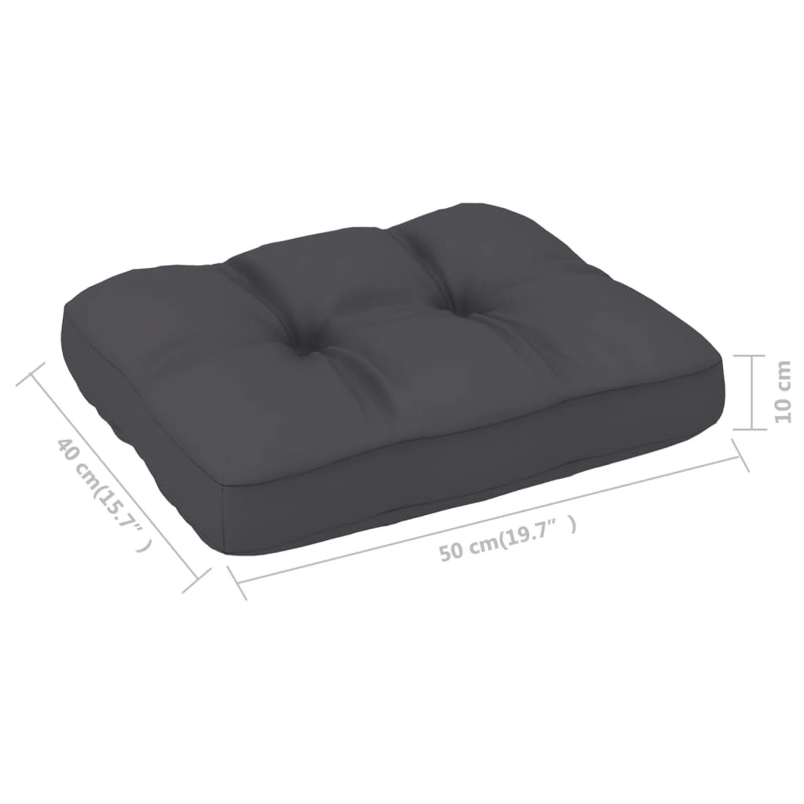 Pallet Sofa Cushion Anthracite 19.7"x15.7"x3.9"