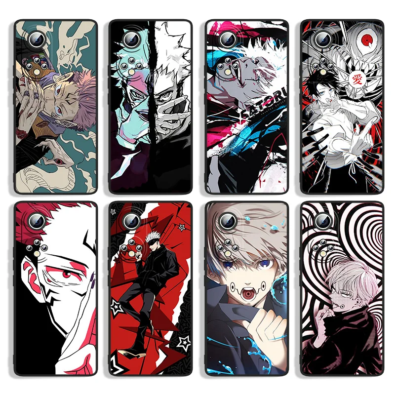 

Jujutsu Kaisen Satoru Gojo anime For Huawei Honor 60 SE 50 30i 20 10i 10X 10 9X 9C 9A 8A 8X Lite Pro Black Silicone Phone Case