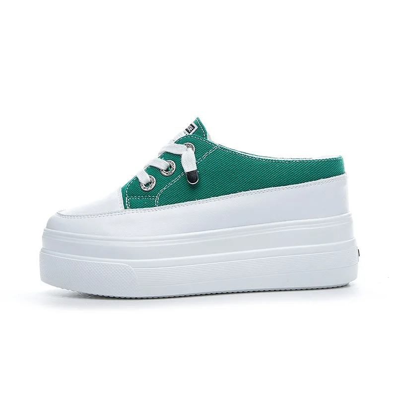 

High Quality Canvas Shoes Platform Wedge Sneakers 9cm Classical Slides Mules Shoes for Women Spring Autumn Summer Sneakers
