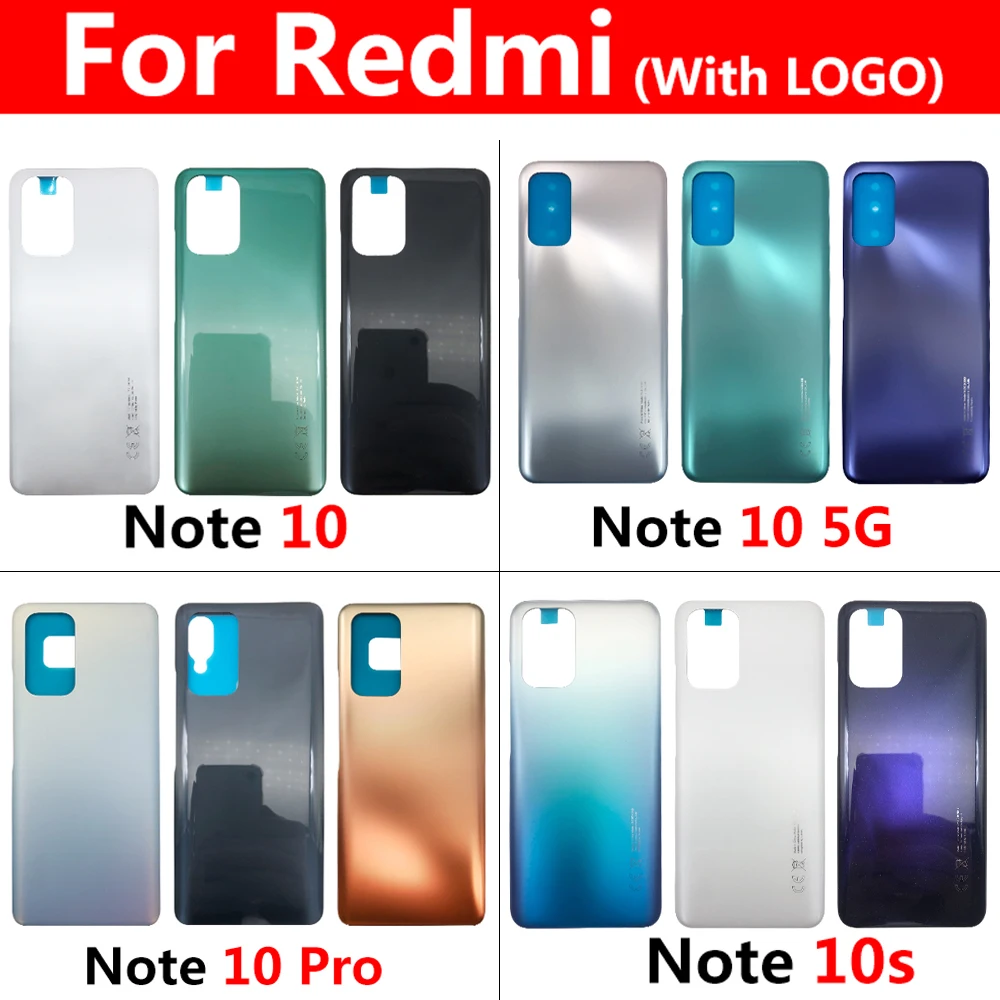 

NEW Battery Back Cover Rear Door Housing Case Replacement Part With Adhesive For Xiaomi Redmi Note 10S 10 4G 5G Note 10 Pro