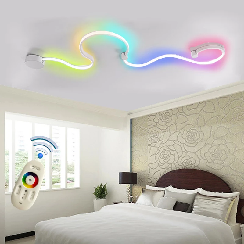 Simple Led RGB Ceiling Lamp For Home Sconce Living Room RGB Wall Lights Kitchen Lustre Fixture Bedroom Chandelier Luminaire