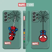 spiderman marvel cute case for samsung galaxy a73 a72 a51 a32 5g a50 a21s a20 a13 4g m10 m12 liquid silica sac phone cover