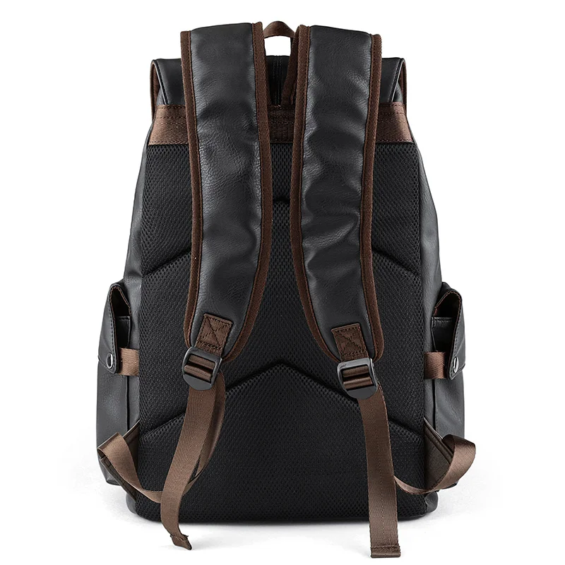 men leather backpack travel multi male mochila fashion large capacity for boy 15 6 laptop school bag college style women free global shipping