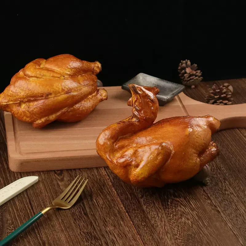 

Модель жареной утки и курицы из полимера