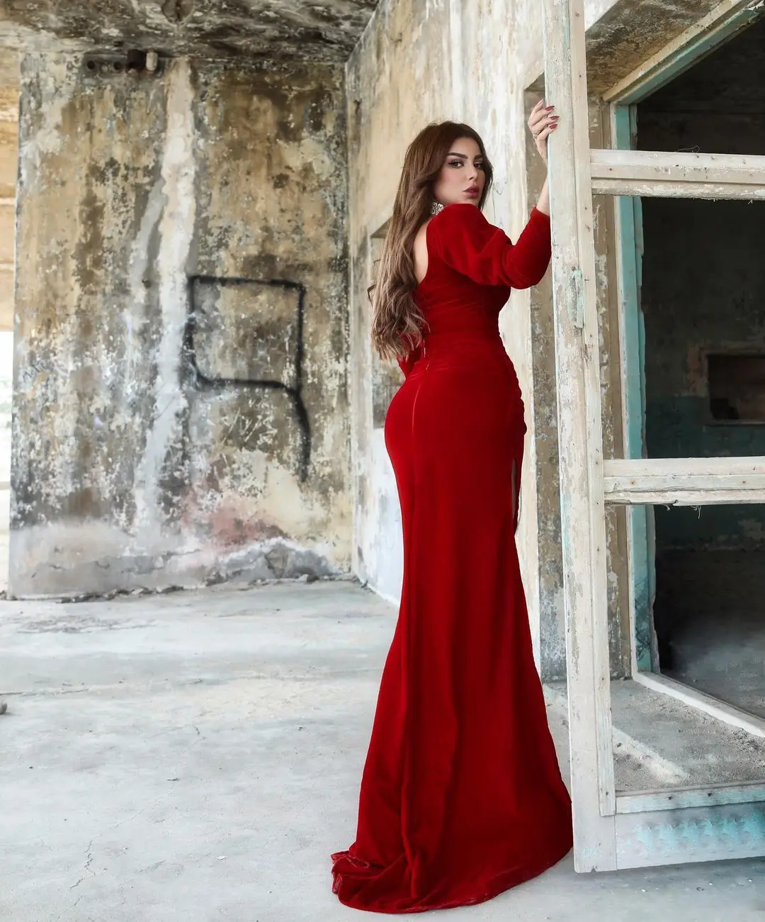 Dress Summer Fashion Solid Midi Banquet Vestidos Women Split Elegant Off Shoulder Sexy Party Club Goth Red Dresse