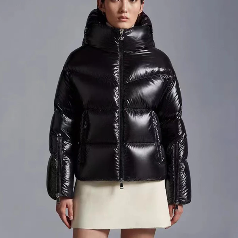 

Короткая утепленная теплая куртка, пальто на молнии с рукавами и надписью, новинка 2023, зимняя пуховая куртка, Женский Топ высокого качества y2k