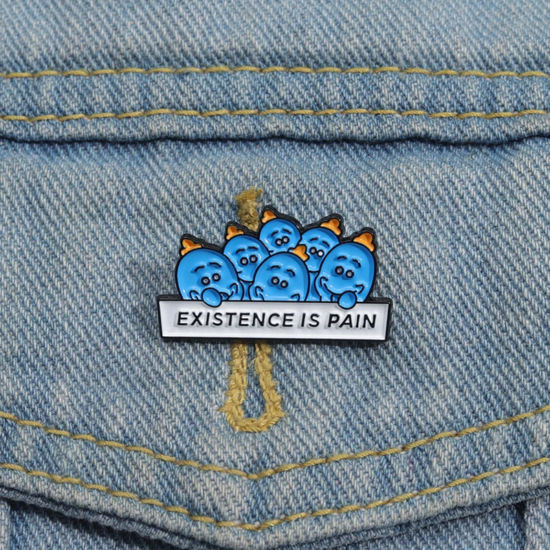 Броши С Тисненой Эмалью И Милым Дизайном Синего Монстра. Индивидуальные Булавки