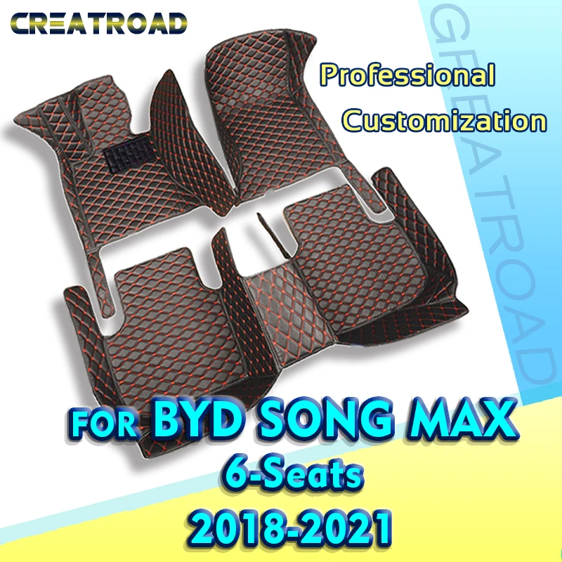 

Car Floor Mats For BYD Song MAX Seven Seats 2017 2018 2019 2020 2021 Custom Auto Foot Pads Carpet Cover Interior Accessories