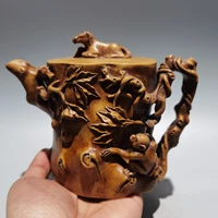 6 chinese yixing zisha pottery horse statue tree root texture kettle teapot flagon part mud gather fortune office ornaments