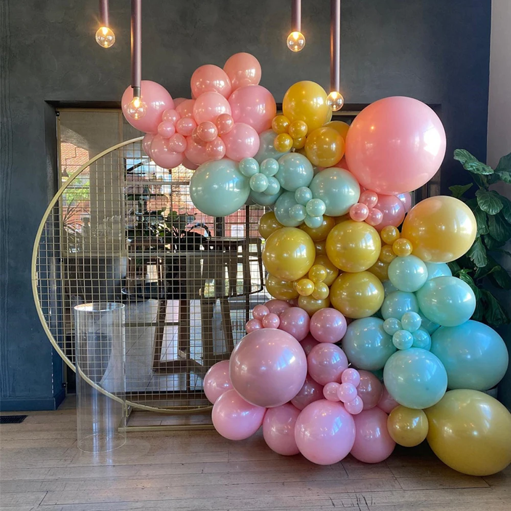 

105Pcs Colorful Macaron Candy Latex Balloons Garland Arch Kit For Kids 1st Birthday Party Baby Shower Adult Wedding Decorations