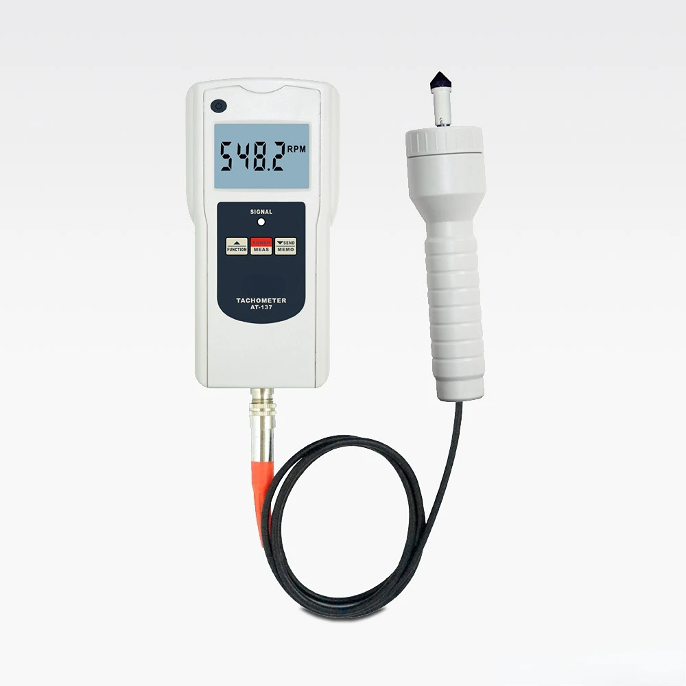 

Multi-function Digital Laser Contact Tachometer AT-137PC for rotative velocity surface speed frequency motor