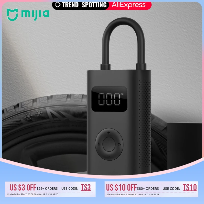 

Xiaomi Mijia Tire Inflator Digital Air Compressor Pump 1S Electric Mini Portable 150PSI LED Lamp for Bike Motorcycle Car Ball
