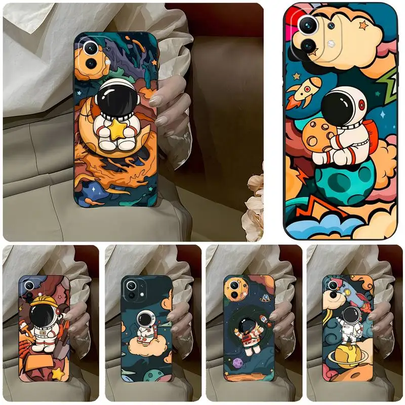 

Star Astronaut Cute Phone Case For Xiaomi Redmi Note 11 11Pro 11ePro 10 10Pro 9 8 6 Pro 10T 9A 8T 7A 8 8T Silicone Cover
