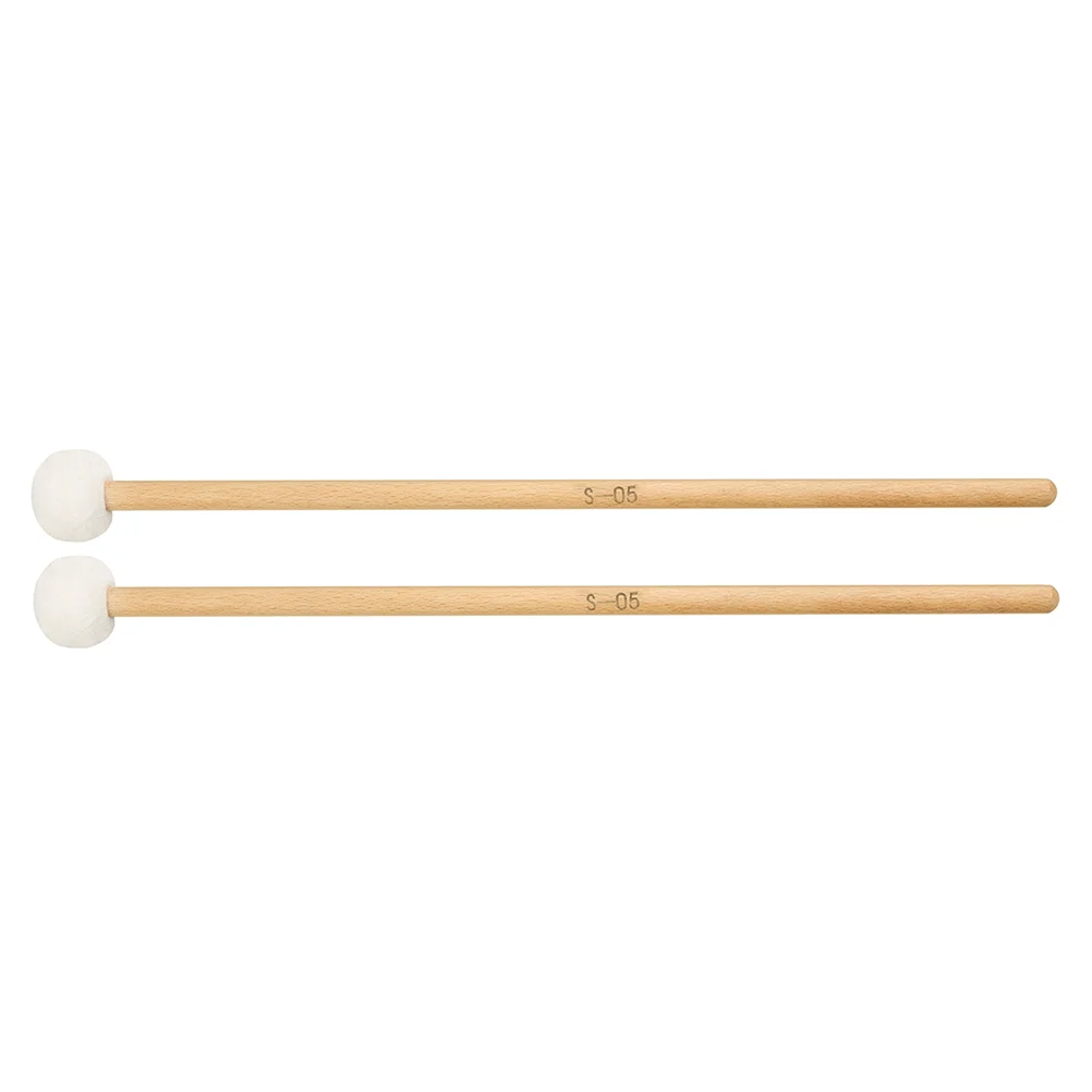 1 Pair Timpani Mallets Sticks Durable Wood Handle Felt Head Mallets Sticks for enlarge