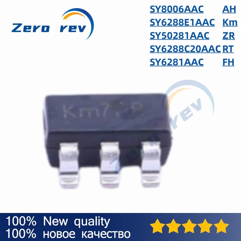 

5Pcs 100% New SY8006AAC AH SY6288E1AAC Km SY50281AAC ZR SY6288C20AAC RT SY6281AAC FH SOT-23-5