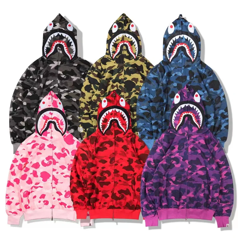 

BAPE толстовка из 100% хлопка Y2K толстовки Камуфляжный классический свитер на молнии Толстовка для пар свитер на молнии толстовка с капюшоном д...