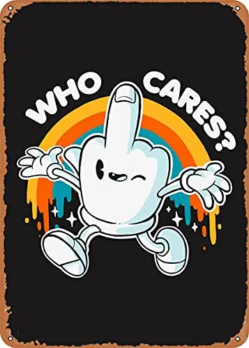 

Who Cares Vintage Look Metal Sign Patent Art Prints Retro Gift 8x12 Inch