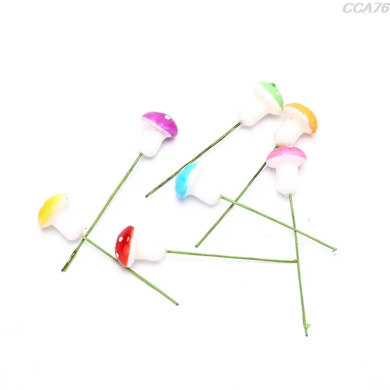 

100pcs Colorful Artificial Mushroom model Plant action Figure Miniature Home Garden Decoration Baby Toy Gift
