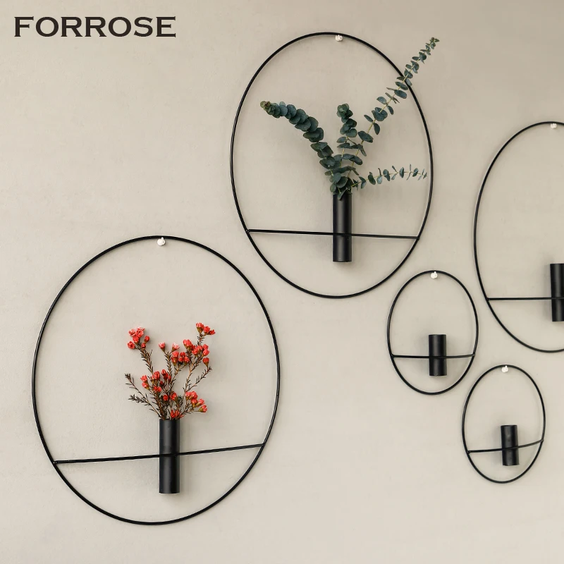 

Nordic Hydroponic Test Tube Metal Wall Hanging Vase Wall Decor Living Room Plant Hanging Vase Home Decorations for Living Room