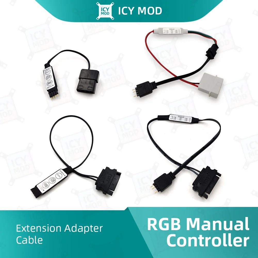 Контроллер освещения RGB, 5 В, 3pin на Блок питания Molex, SATA, конвертер, регулируемый стандарт интерфейса 12 В, 4 контакта, адаптер AURA PC MOD