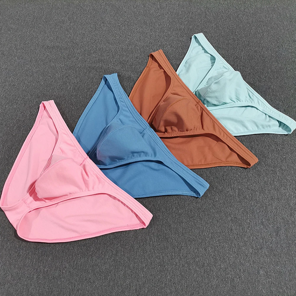 

Mens Sexy Classic Cotton Underwear Skin-friendly Briefs Cotton Breathable Pouch Panties Low Rise Lingerie Solid Color Panties