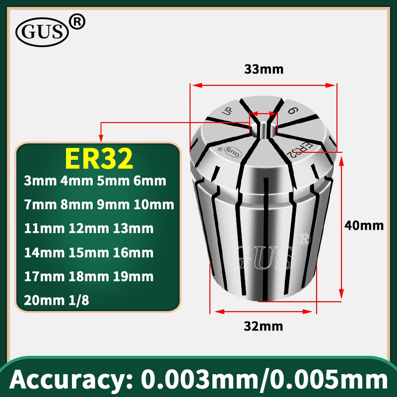 Пружинный цанговый патрон ER11/ER16/ER20/ER25/ER32/ER32 | AliExpress