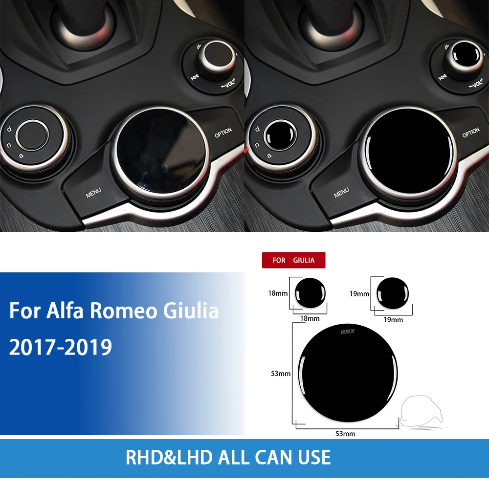

Аксессуары для Alfa Romeo Giulia 2017 2018 2019 2020 2021, черная пластиковая внутренняя декоративная наклейка для центрального контроллера автомобиля