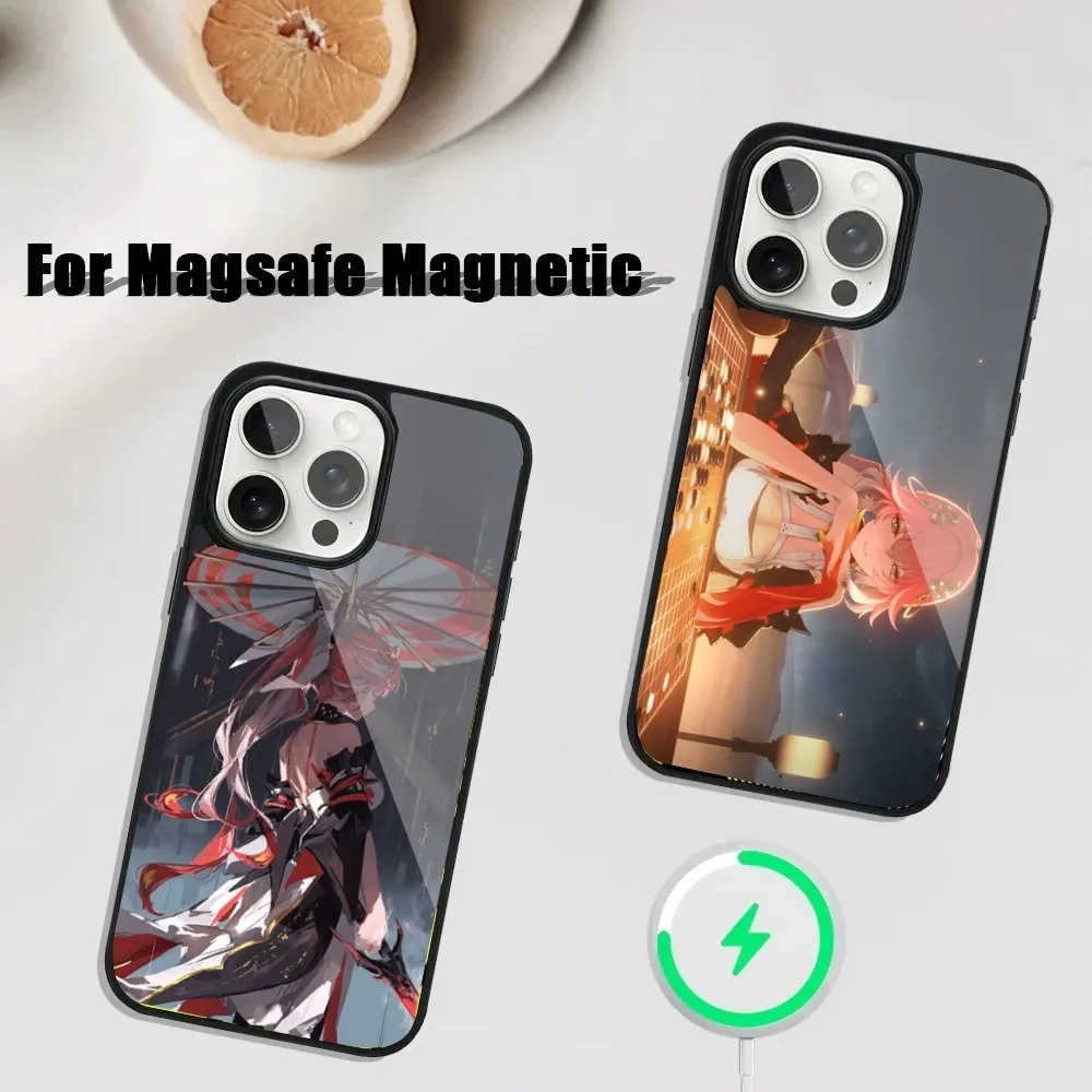Game Wuthering Waves Changli Phone Case For iPhone 16 15 14 13 12 11 Plus Pro Max Mini Magsafe Magnetic Wireless Charging