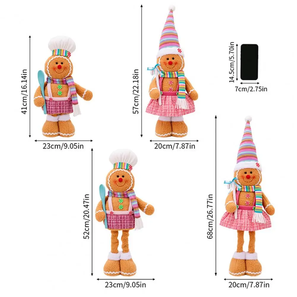 Рождественские пряничные куклы украшения выдвижная плюшевая кукла с шарфом