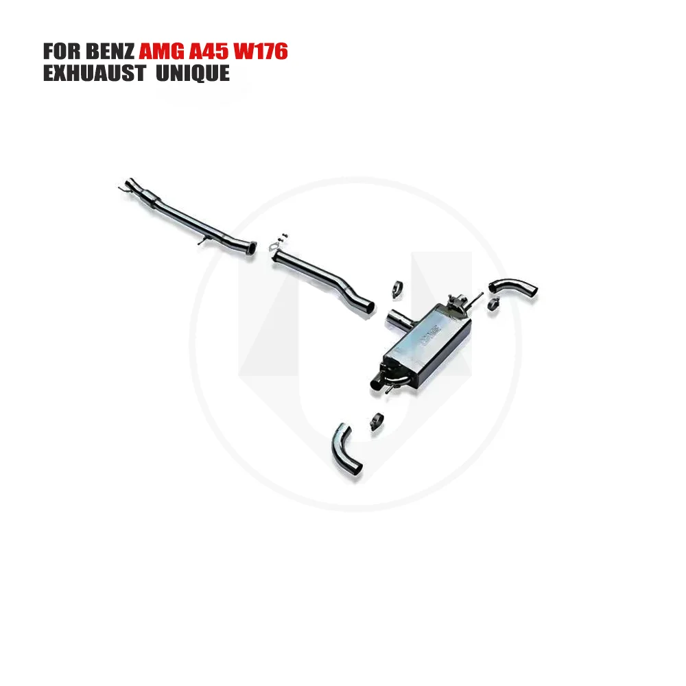 

UNIQUE Stainless Steel Exhaust System Performance Catback for Mercedes Benz AMG A45 W176 Catless Downpipe With Heat Shield