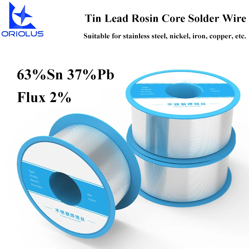 Tin Rosin Core Solder Wire for Stainless steel, copper, nickel 1.0 mm 1.5mm Welding Wire 2% Flux For Soldering Iron