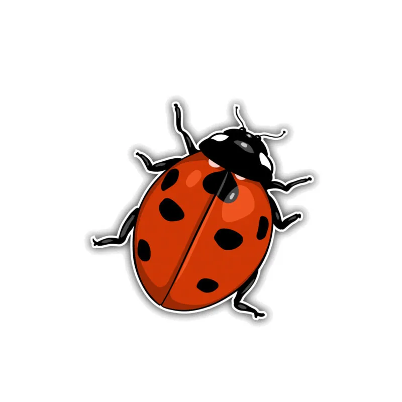 

12CM*10.6CM Creativity Ladybug Animal Cartoon Car Sticker Funny PVC Decal Sunscreen Waterproof