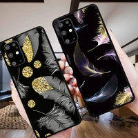 fashion colorful feather pattern cover for samsung galaxy s7 edge s9 s10e s20 s21 note 8 9 10 20 ultra plus phone case etui