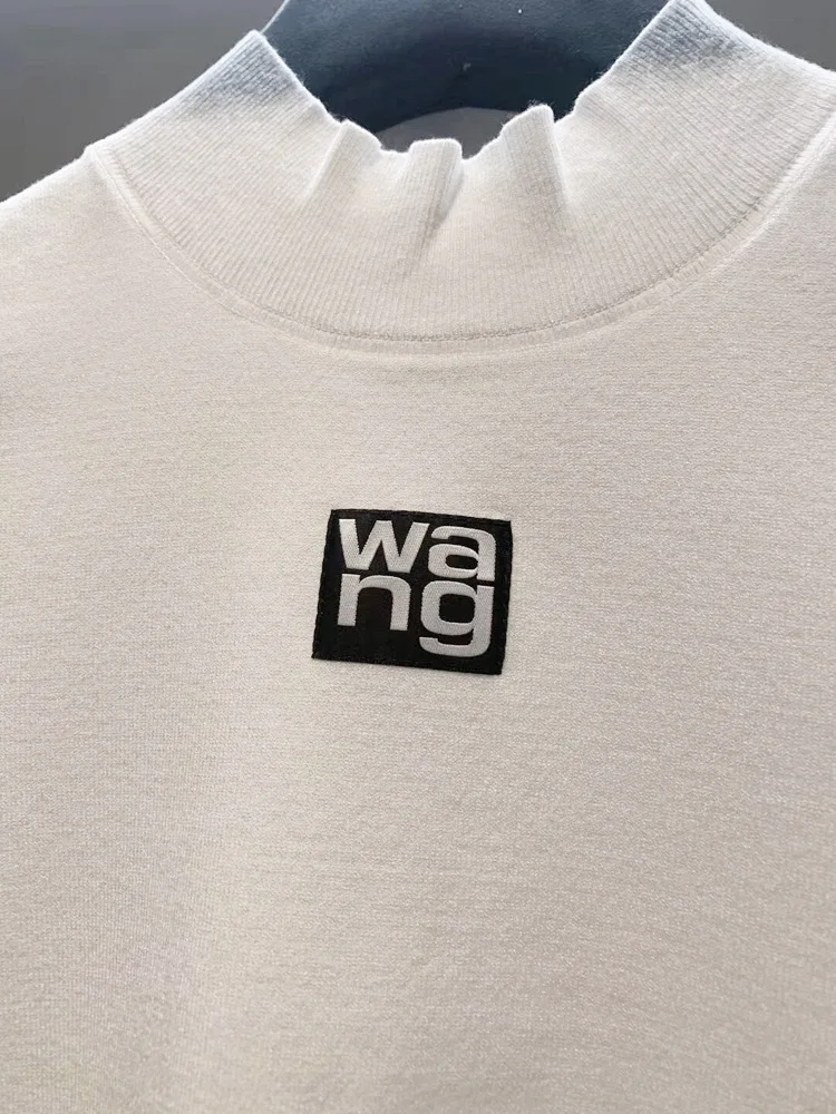 Sexy Slim-Fit Knited Tshirts for Women 2022 Summer New Print Letter Pullover Short Sleeve T-shirt Female Crop Tops Graphic Tees